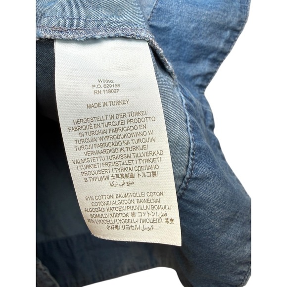 Boden Denim Chambray Button Front Tie Waist Shirt Dress Soft girl feminine Sz 14 - Picture 6 of 7